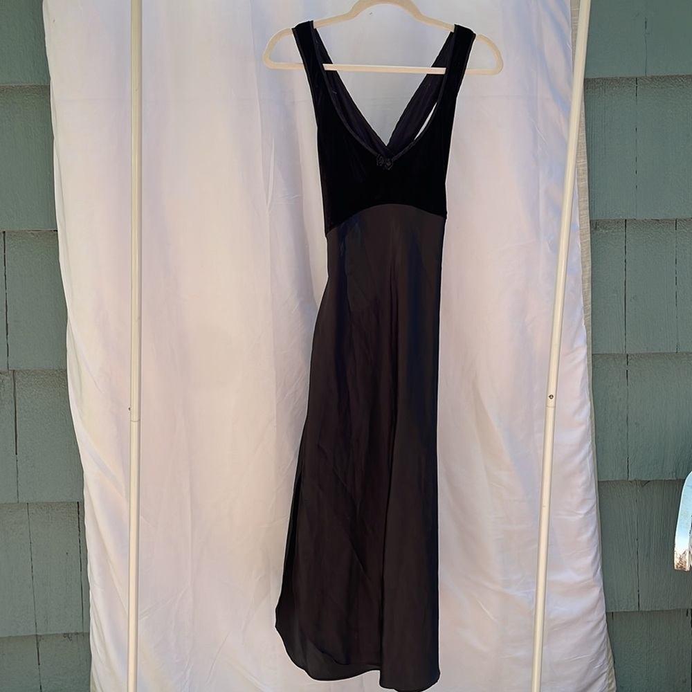 Backless black formal slip dress vintage